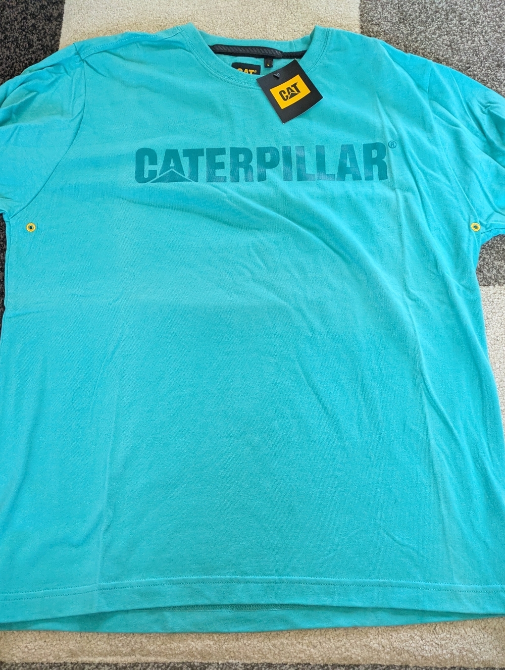 Light Blue Caterpillar Logo T-shirt
